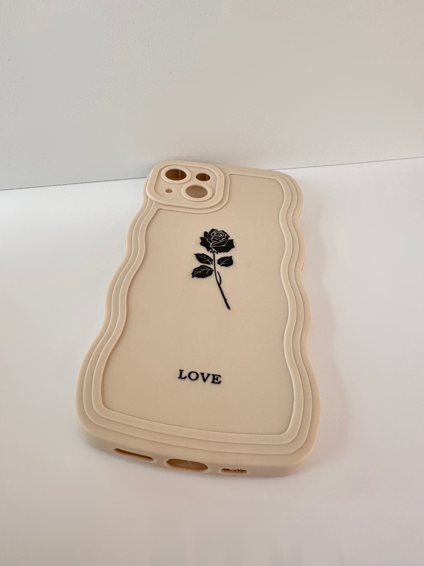 Wavy Edge Rose Cream Phone Case