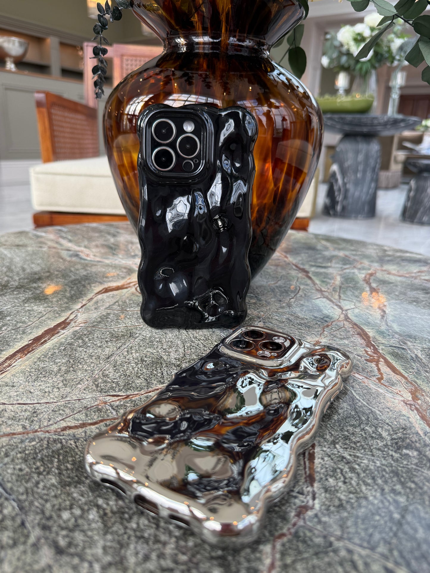 Midnight Black Bubble Phone Case