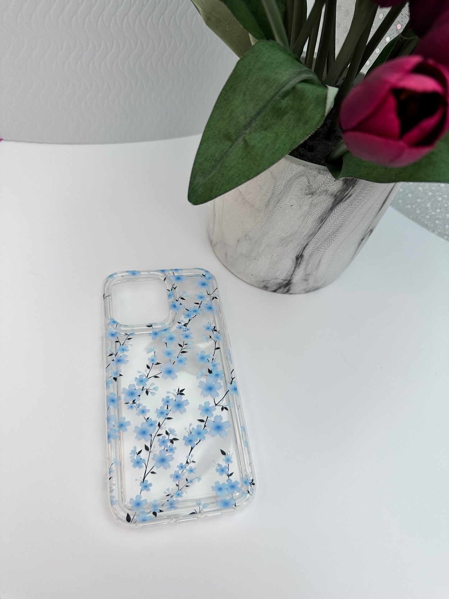 Cherry Blossom Blue Phone Case