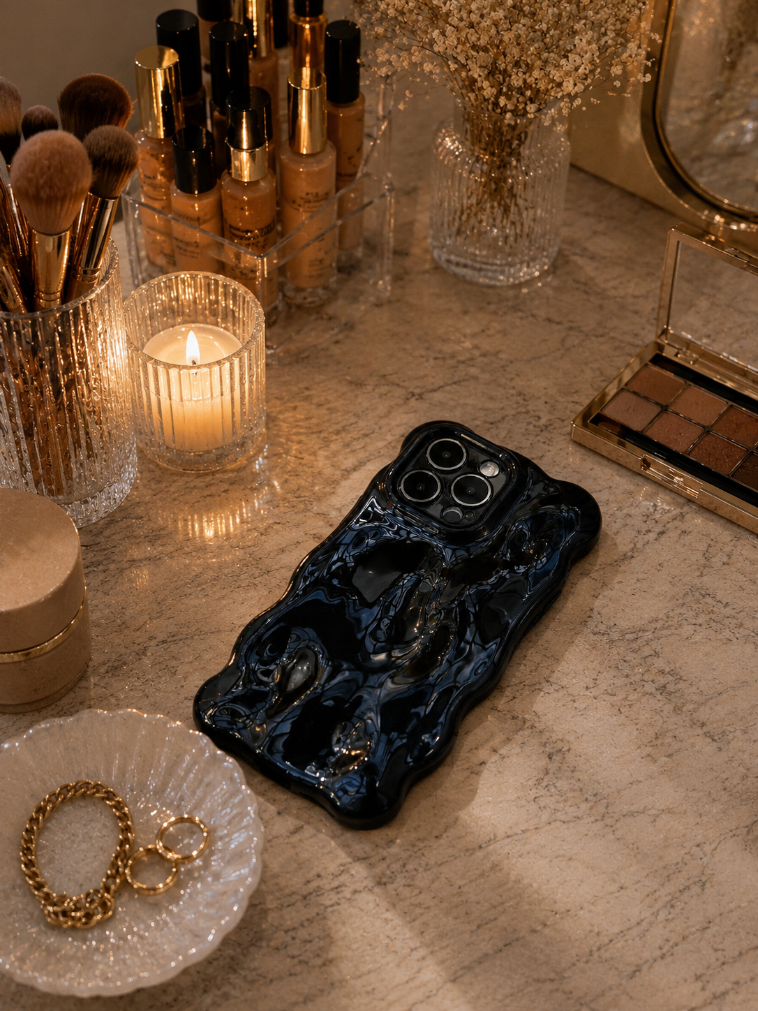 Midnight Black Bubble iPhone Case