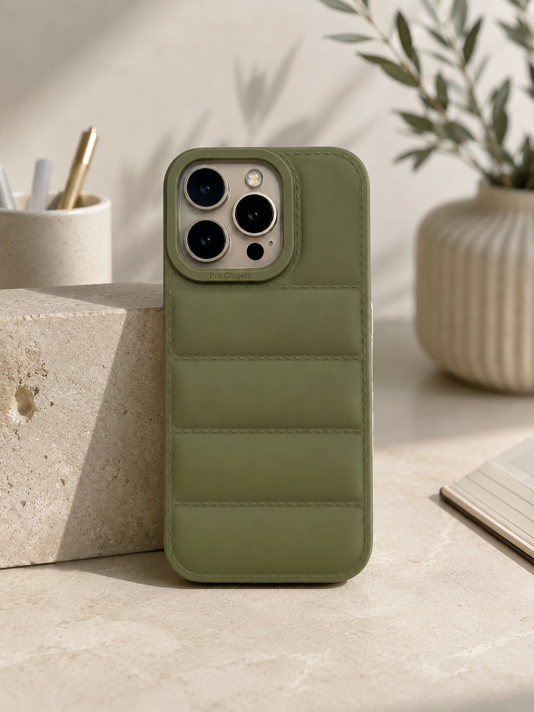 Olive Grove Quilted Phone Case