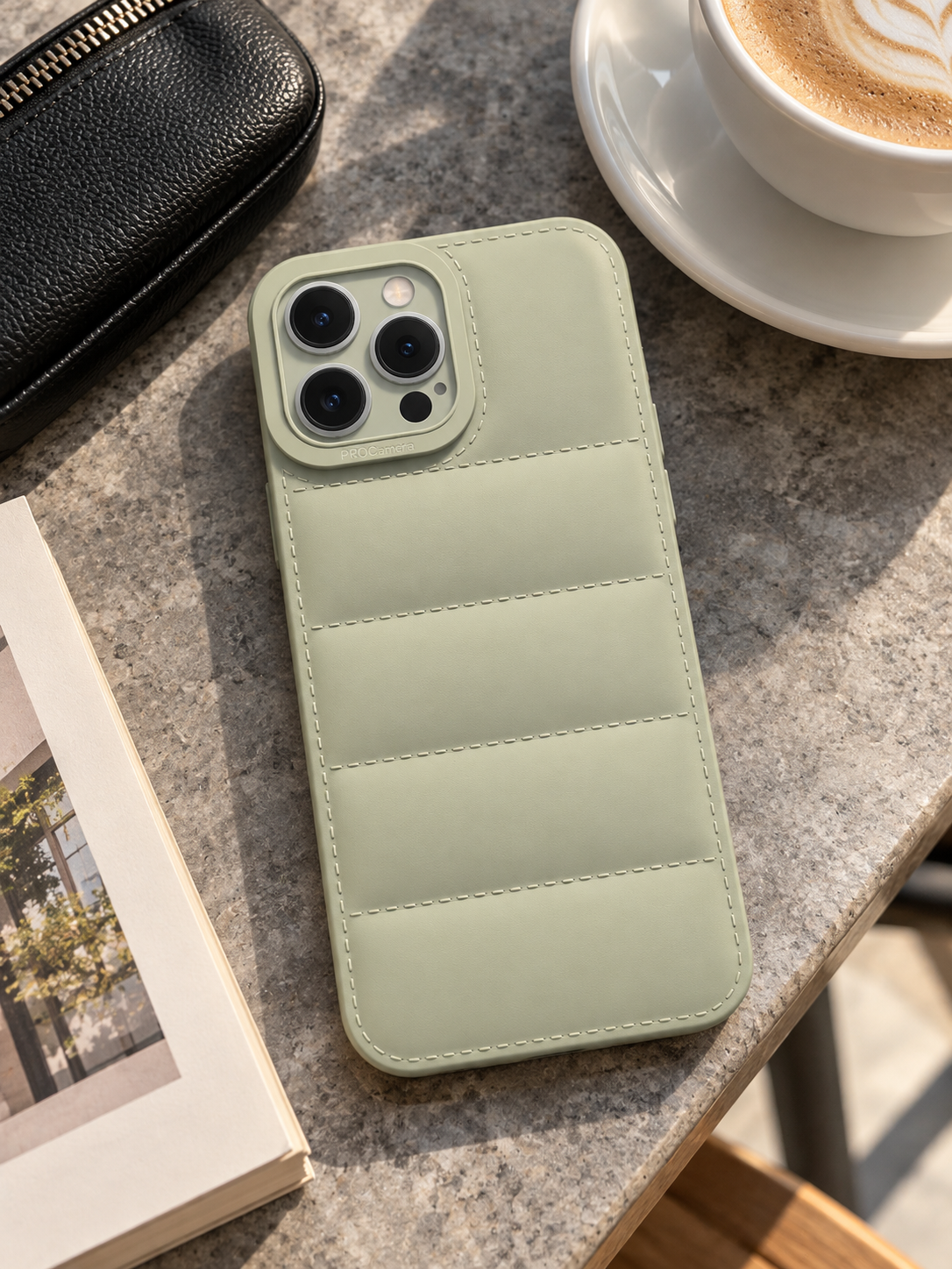 Sage Green Quilted iPhone Case
