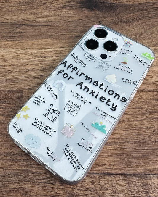 "Affirmations for Anxiety" Clear Phone Case