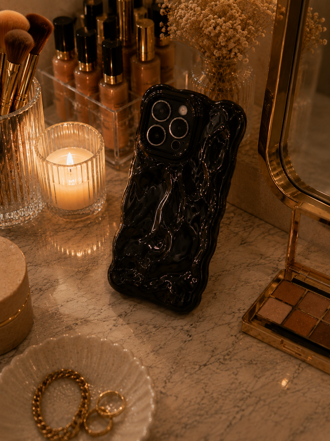 Midnight Black Bubble iPhone Case