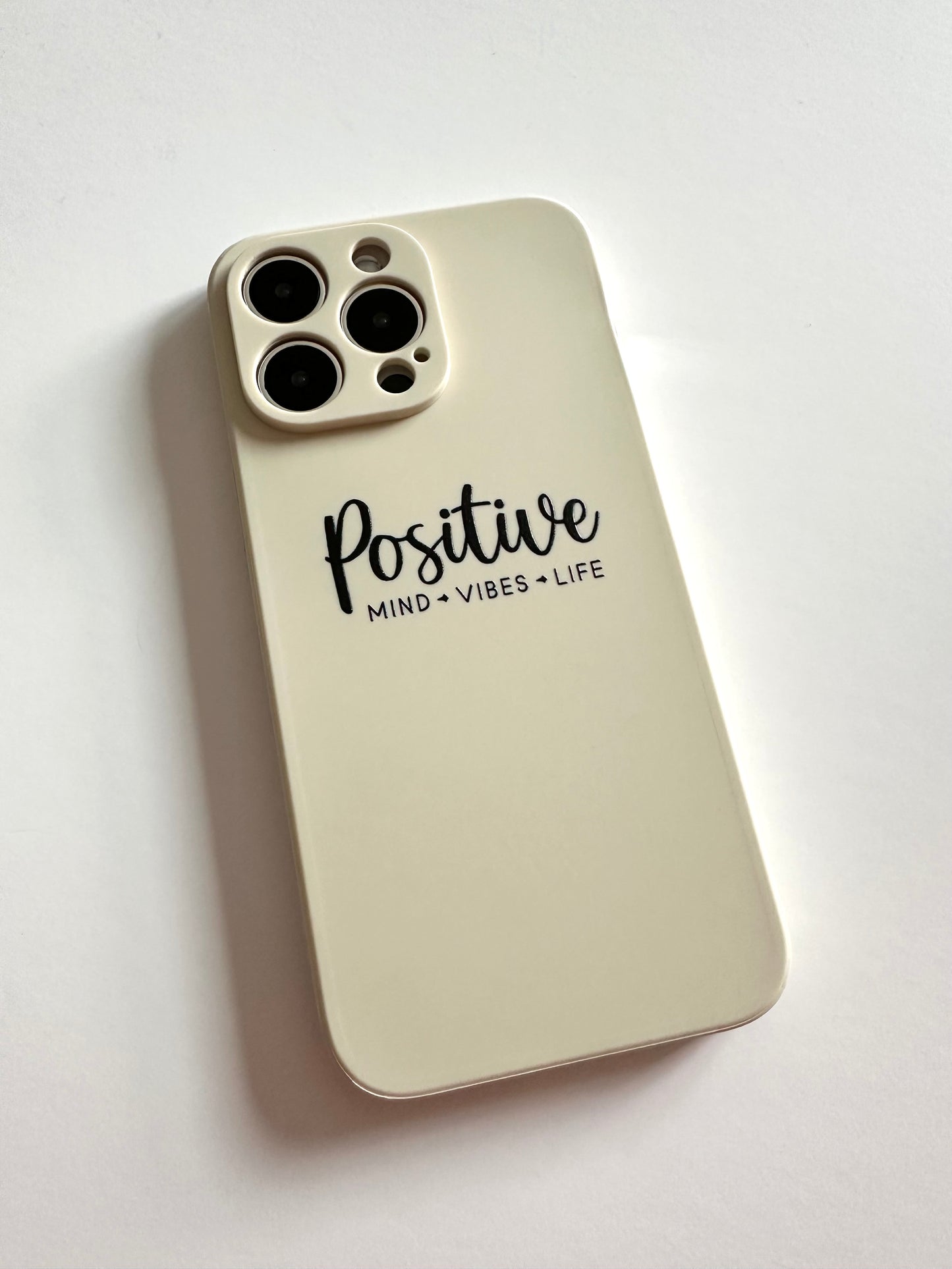 "Positivity” Cream Affirmation Phone Case