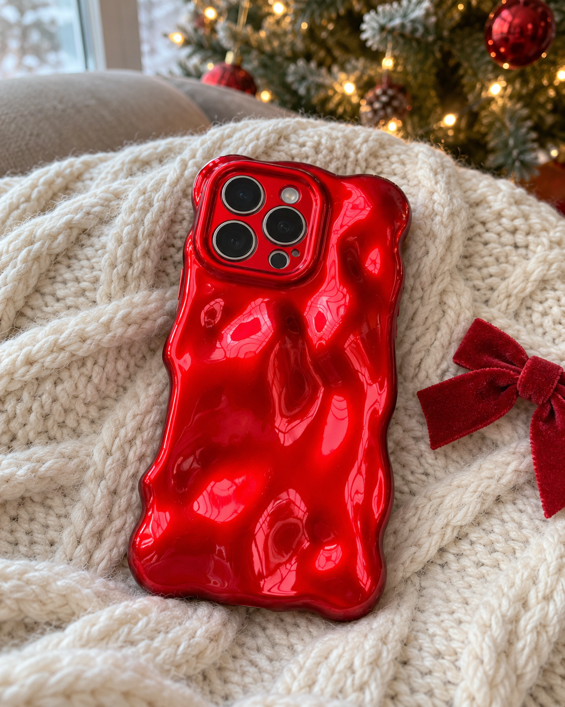 Red Bauble Bubble iPhone Case