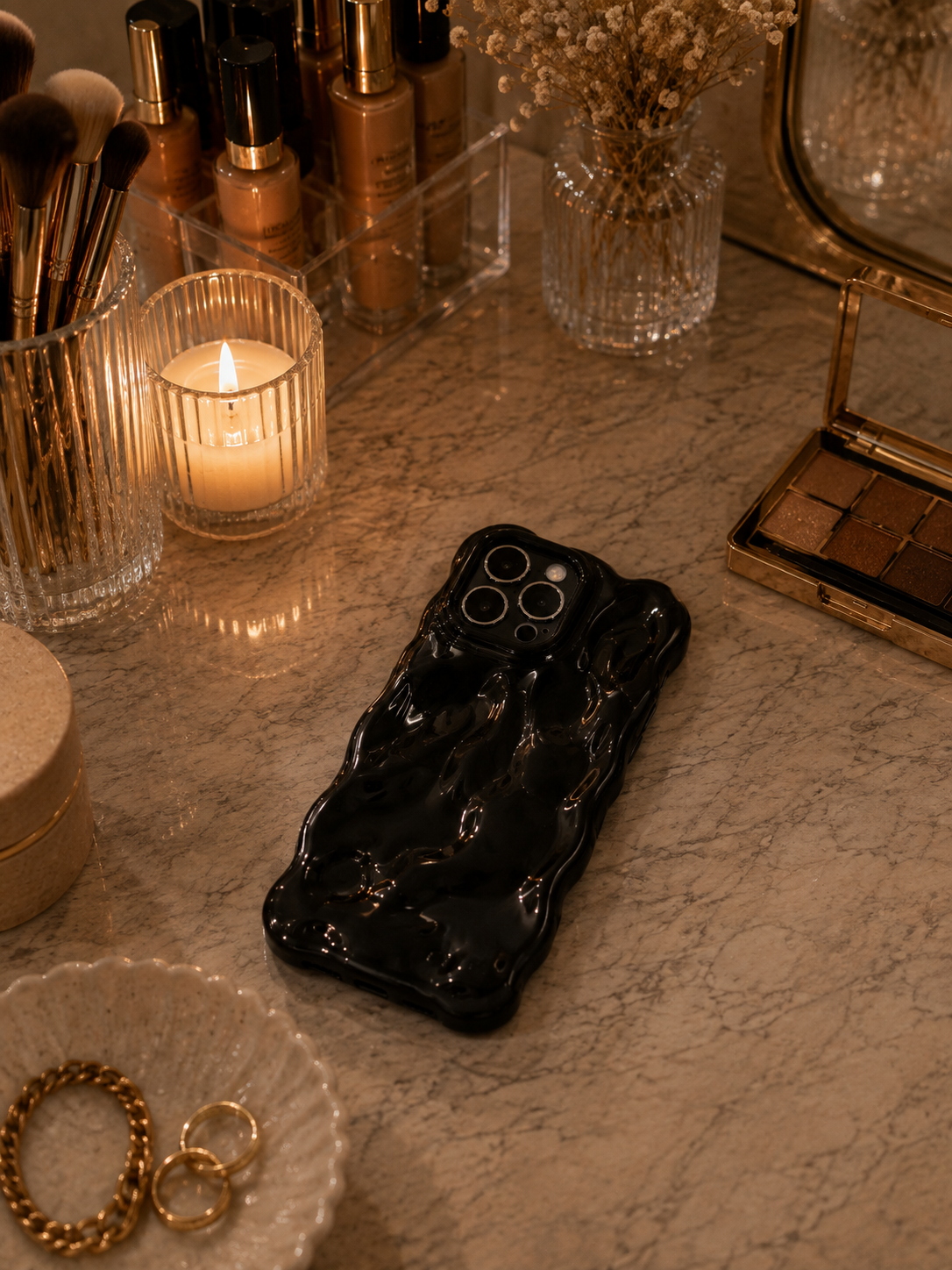 Midnight Black Bubble iPhone Case
