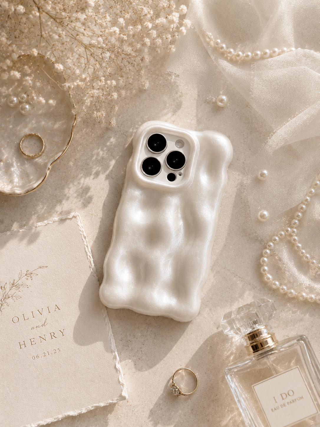 Pearly White Bubble Phone Case
