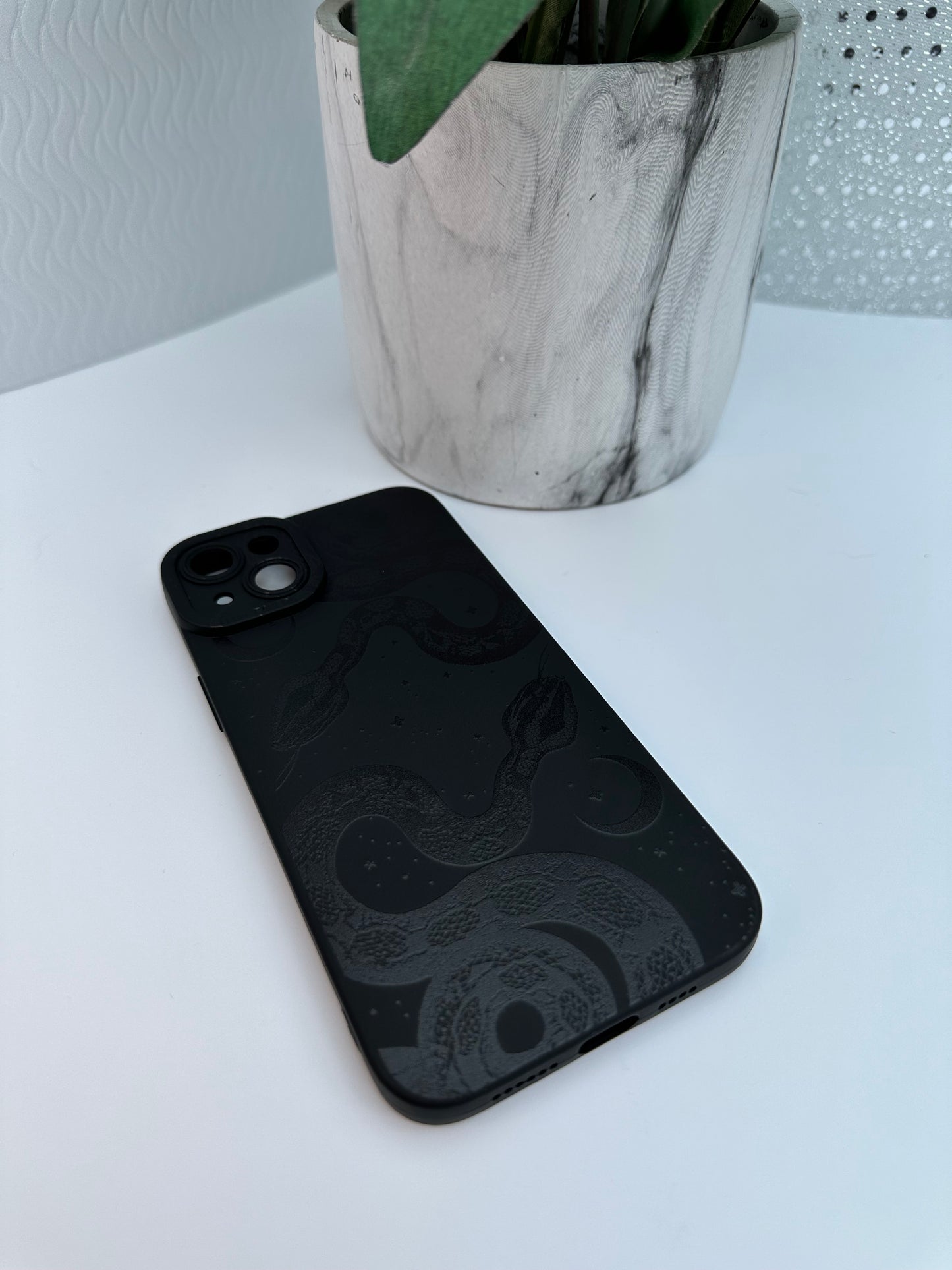 Serpent Charm Black Phone Case