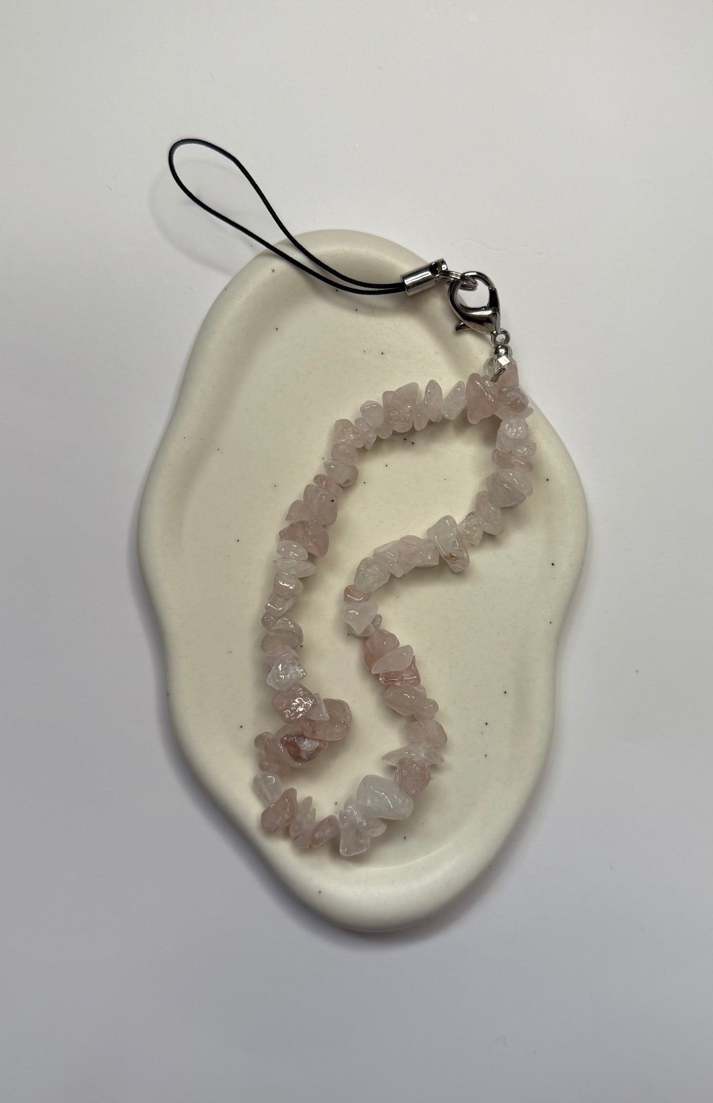 Rose Quartz Crystal Phone Wrist Strap