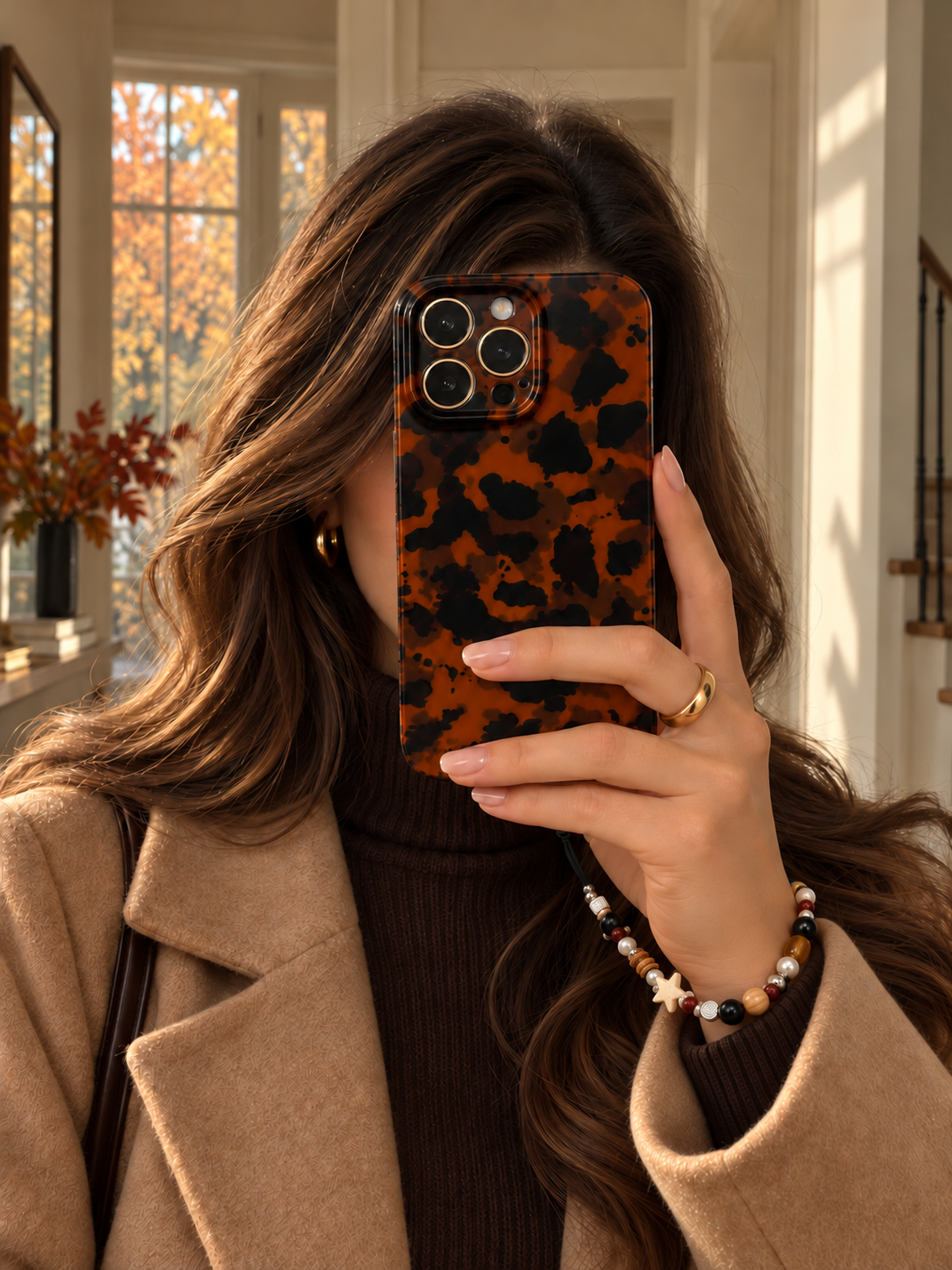 Coffee Date Beaded Phone Wrist Strap