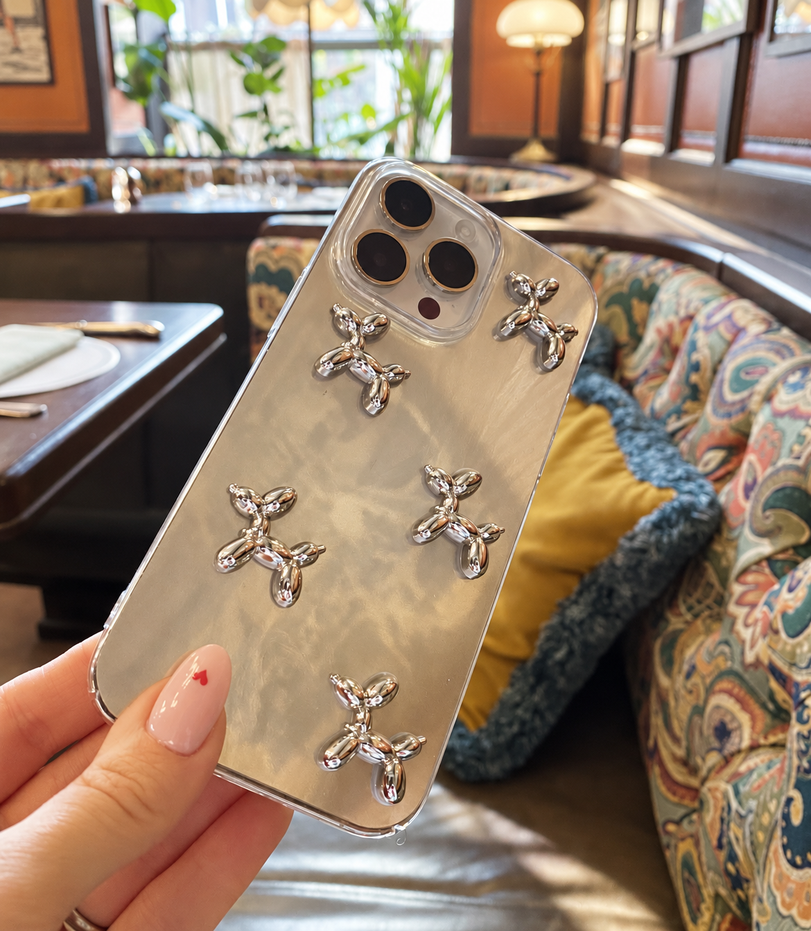 Silver Pup | 3D Ballon Dog iPhone Case