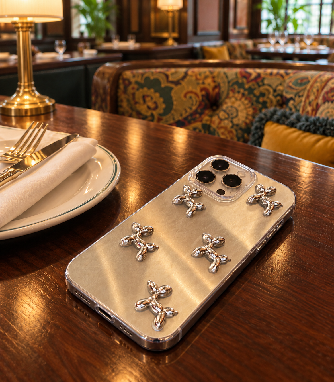 Silver Pup | 3D Ballon Dog iPhone Case