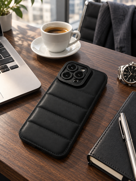Black Quilted iPhone Case