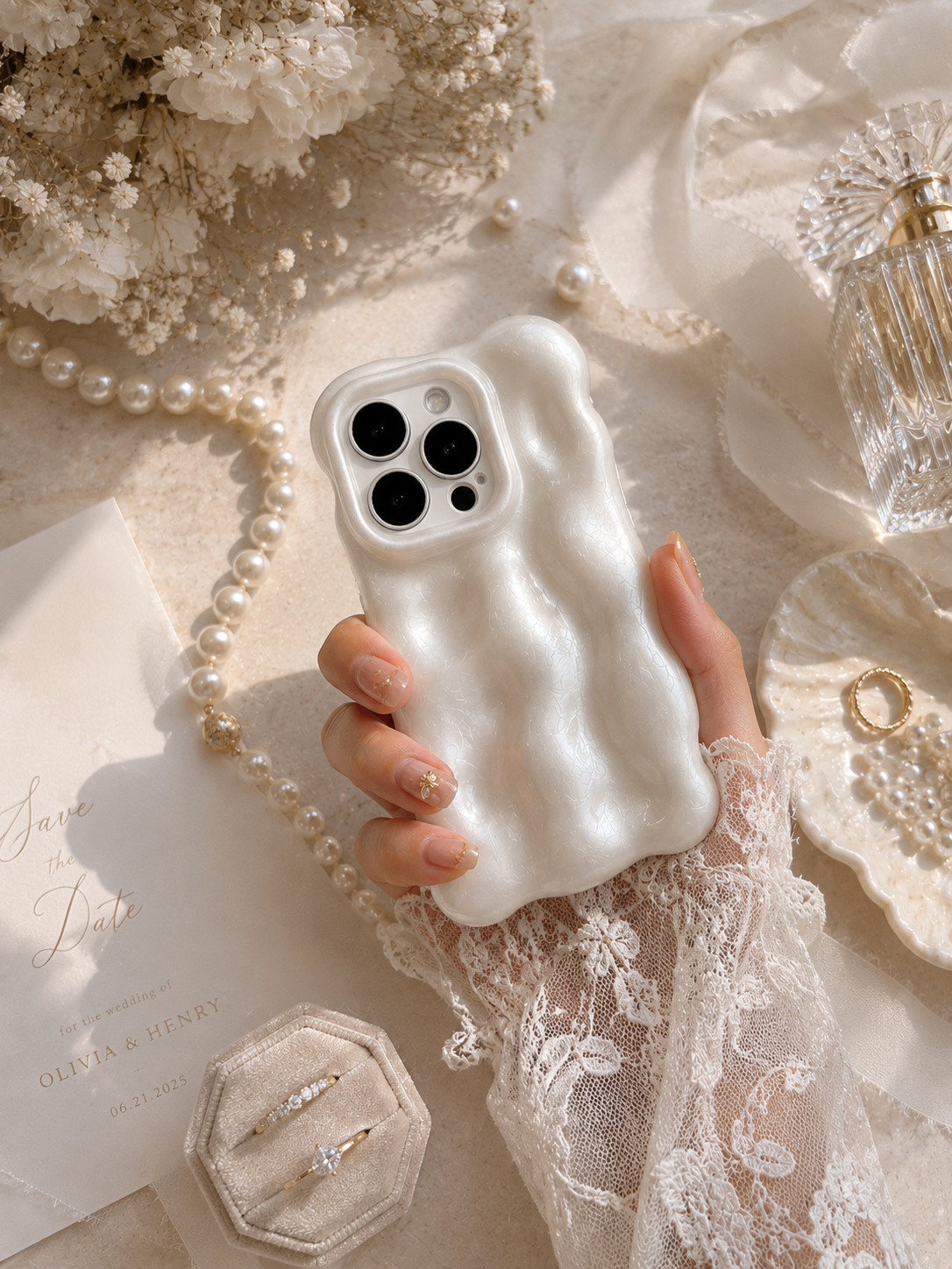 Pearly White Bubble Phone Case