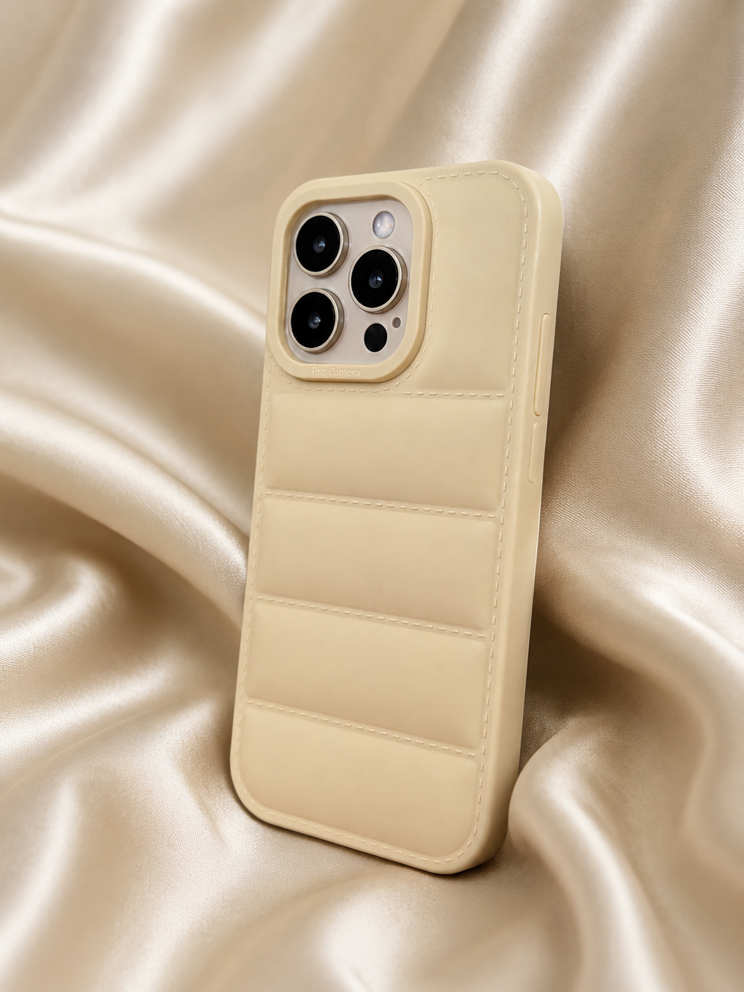Cashmere Cream Quilted Phone Case