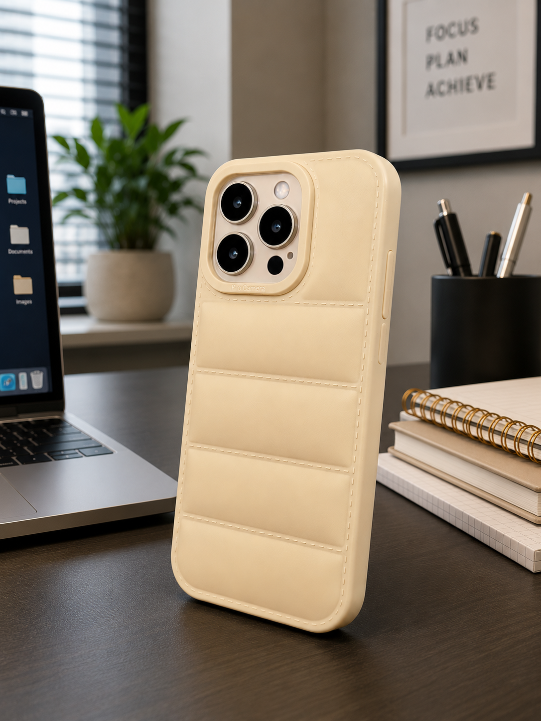 Cashmere Cream Quilted Phone Case
