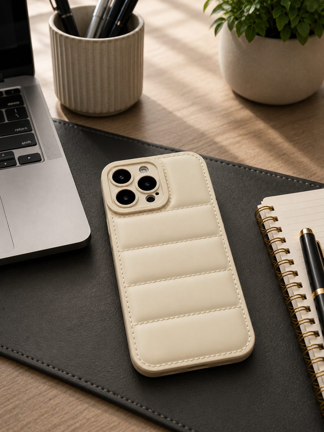 Cashmere Cream Quilted Phone Case