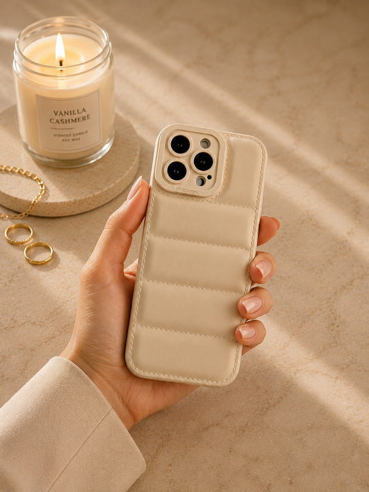 Cashmere Cream Quilted Phone Case