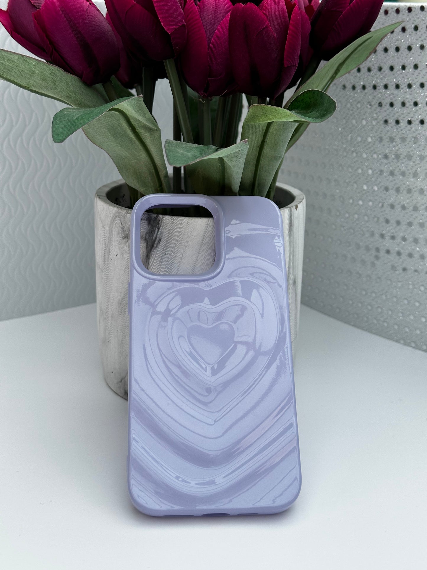 3D Heart Embrace Violet Haze Phone Case