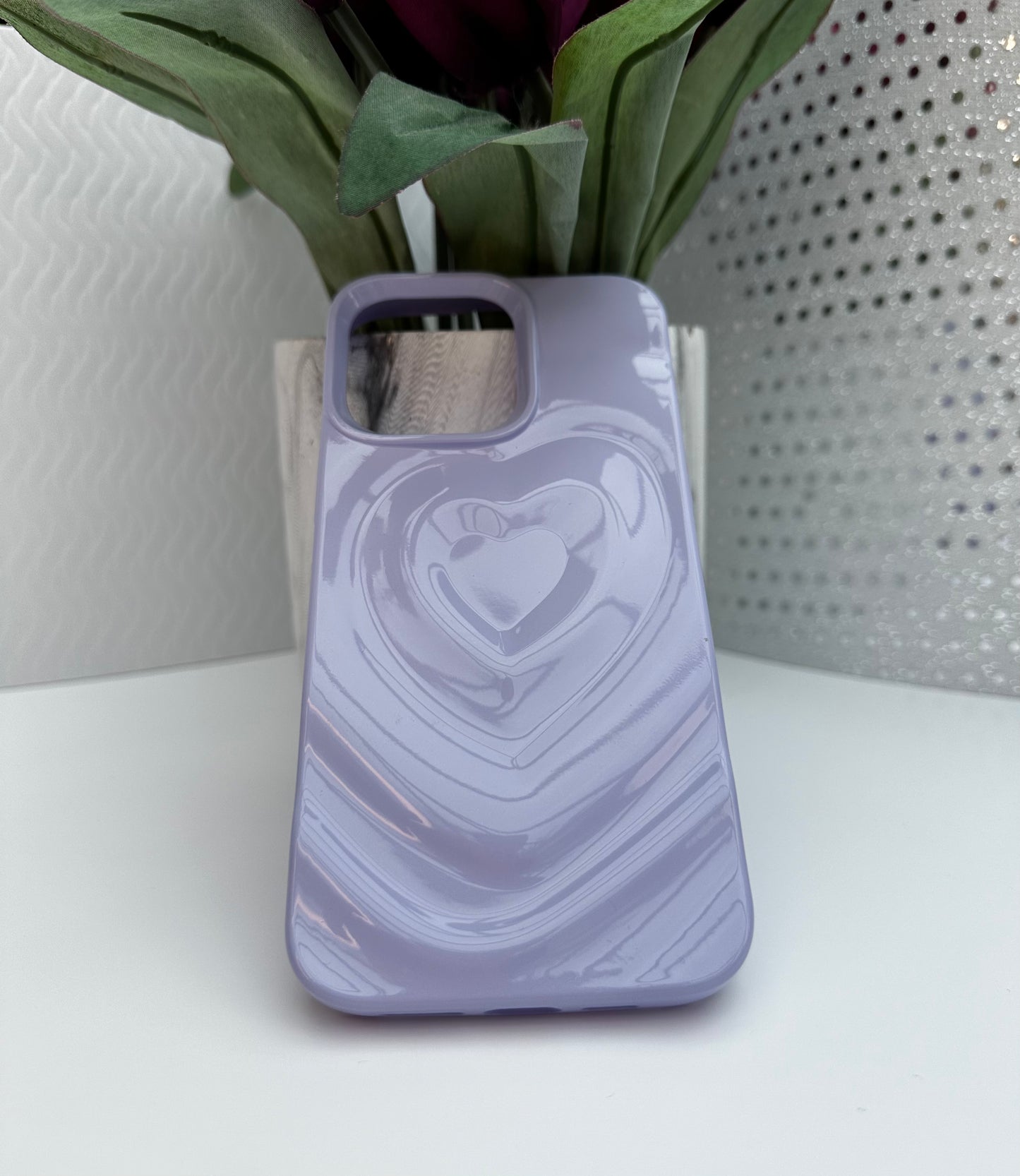 3D Heart Embrace Violet Haze Phone Case