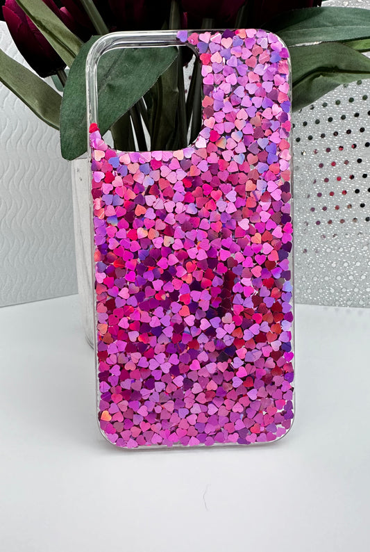 Heart Confetti Pink Phone Case