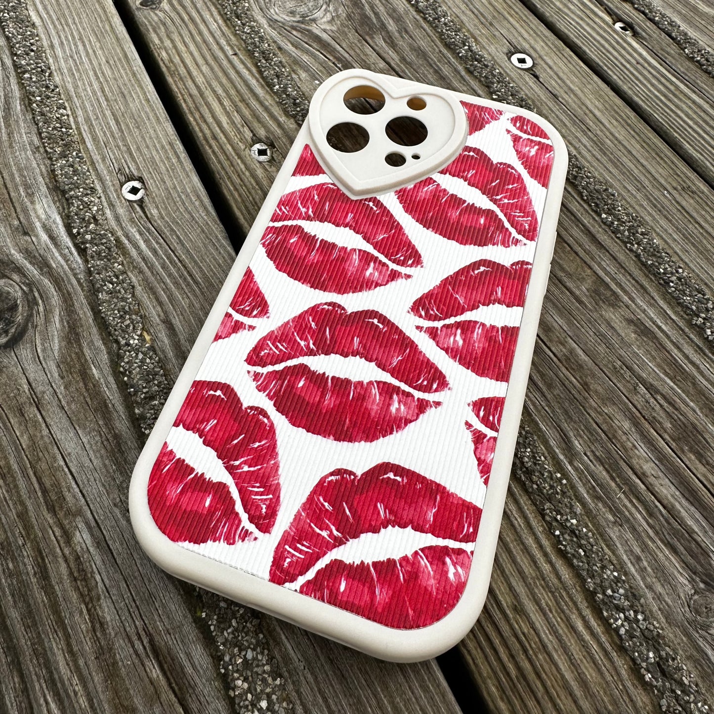 Bold Kisses Red Phone Case